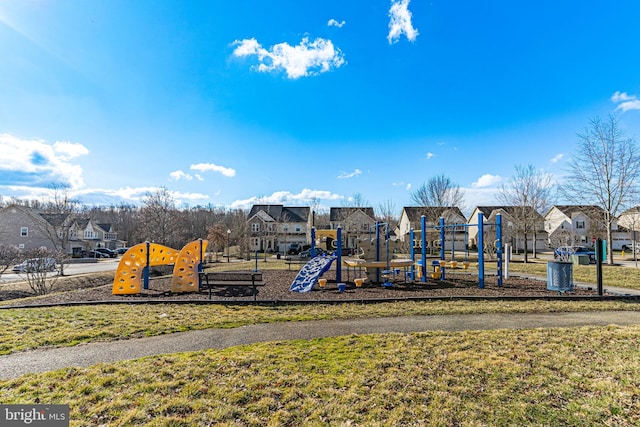 community playground featuring a residential view