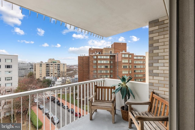 balcony with a view of city