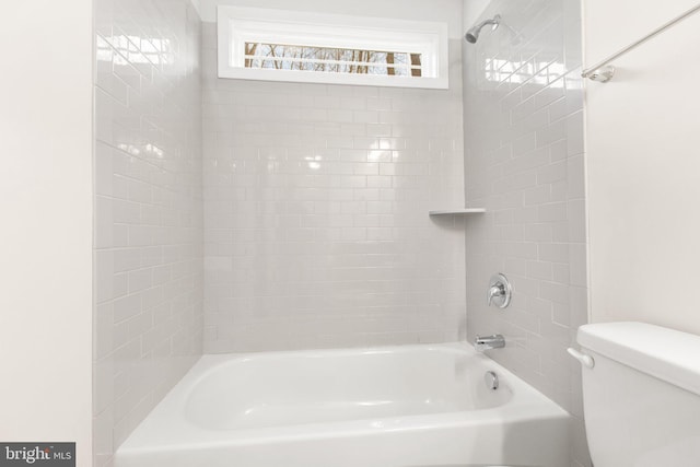 full bath with toilet and shower / bathing tub combination