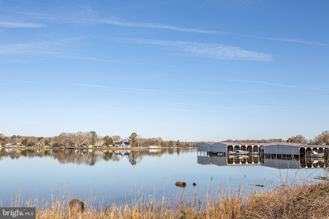 view of water feature featuring a dock