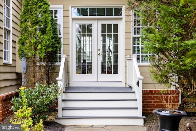 entrance to property with french doors