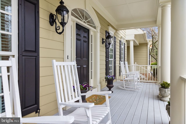 property entrance with a porch