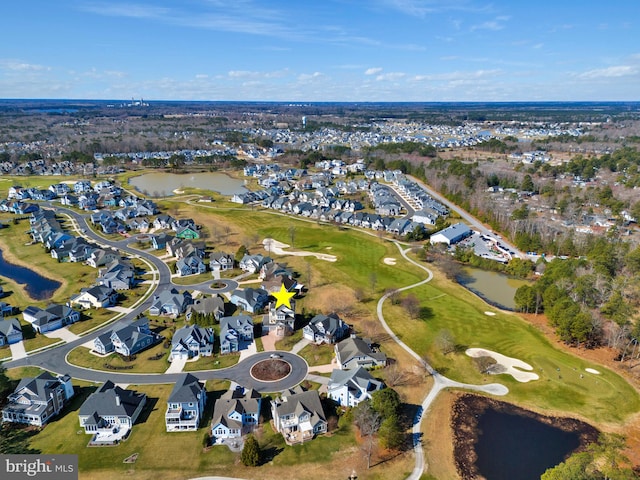 24537 Wave Maker Dr, Millsboro, DE 19966 - aerial view with golf course view, a water view, and a residential view