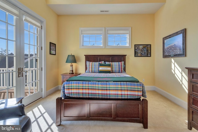 24537 Wave Maker Dr, Millsboro, DE 19966 - carpeted bedroom with access to exterior, visible vents, french doors, and baseboards