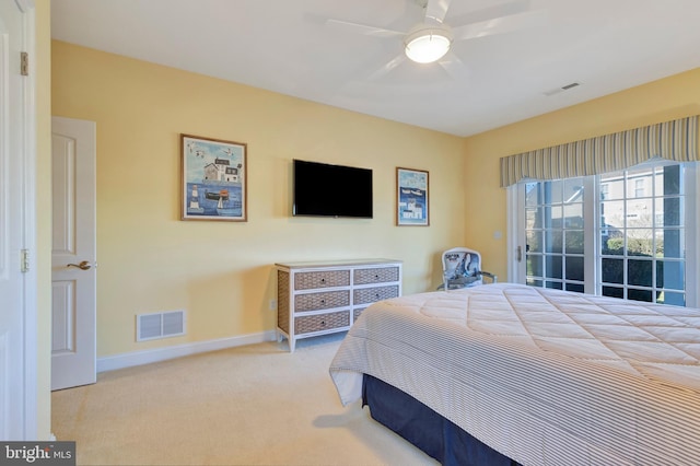 24537 Wave Maker Dr, Millsboro, DE 19966 - bedroom featuring baseboards, visible vents, carpet floors, and ceiling fan