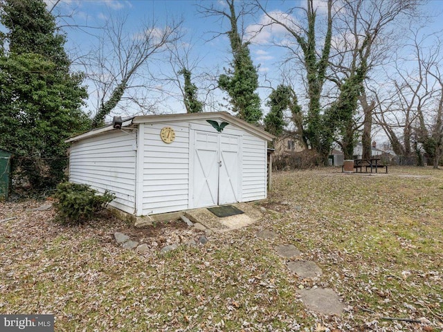 view of shed