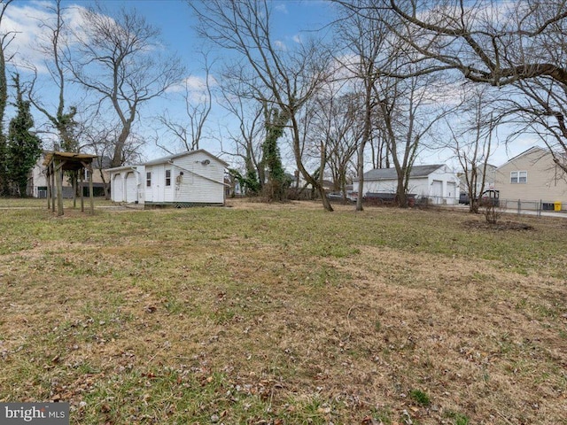 view of yard featuring fence