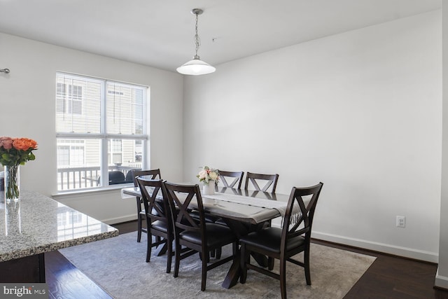 7407 Wood Meadow Way, Lanham, MD 20706 - dining room featuring baseboards and dark wood-type flooring