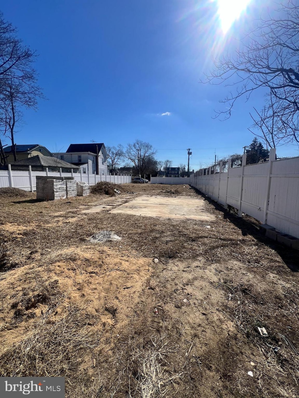 view of yard featuring fence