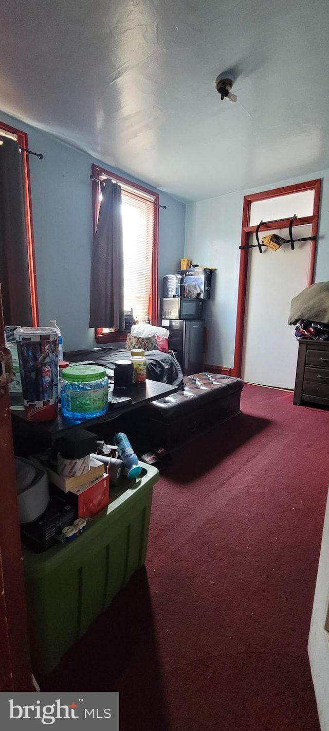 bedroom featuring carpet