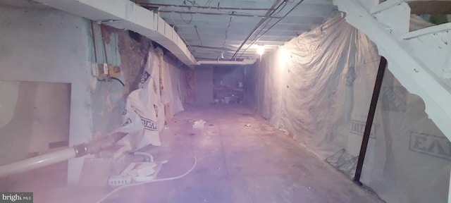 view of unfinished below grade area