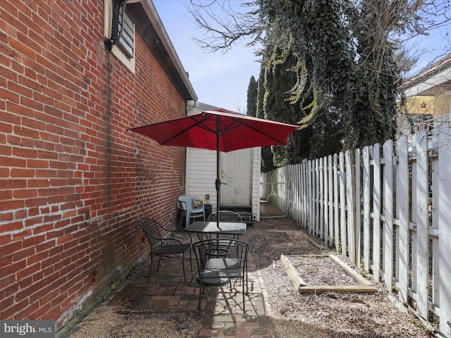 view of patio / terrace featuring a fenced backyard