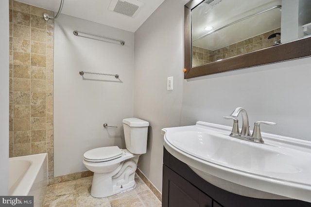8358 Dunham Ct Unit 626, Springfield, VA 22152 - bathroom with toilet, vanity, visible vents, and baseboards