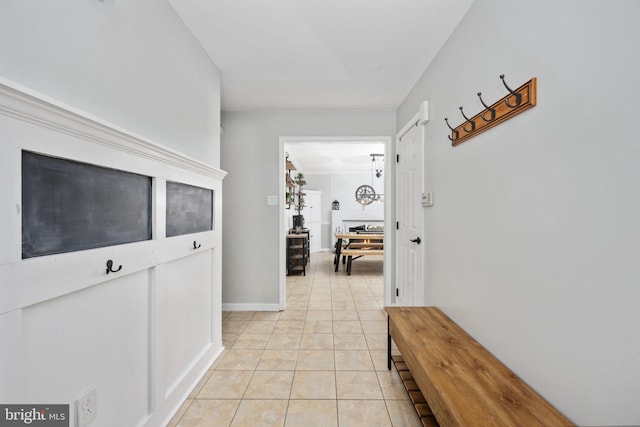 interior space with light tile patterned flooring