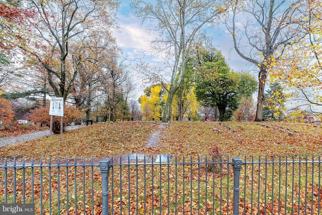 view of yard featuring fence