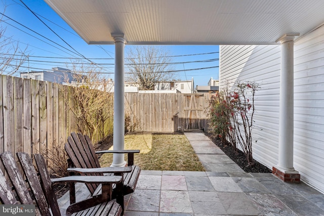 view of patio with a fenced backyard