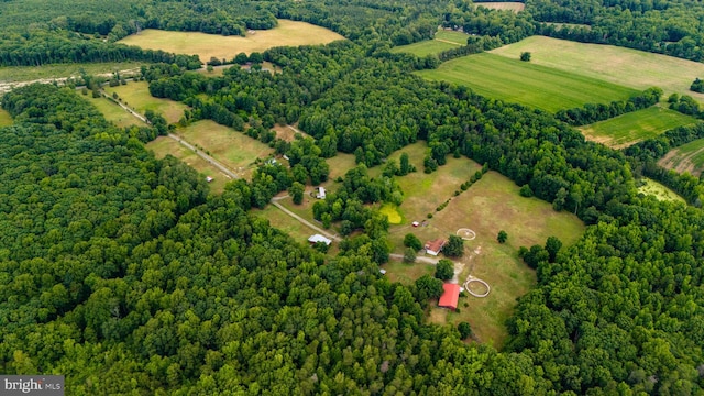 aerial view featuring a rural view