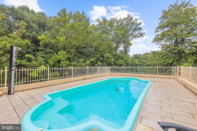 view of pool featuring a fenced backyard and a patio area