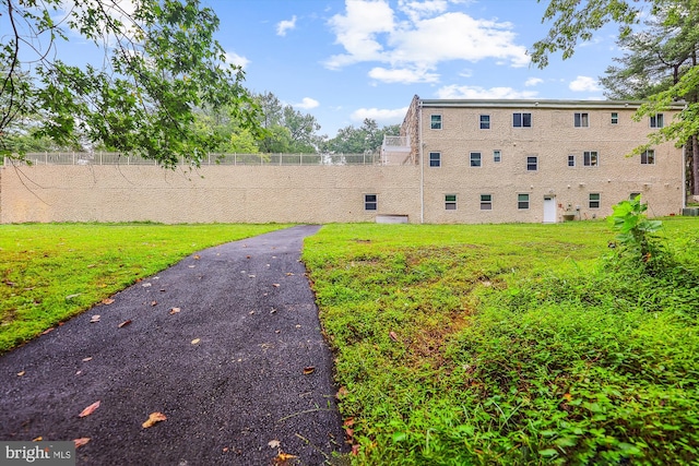 view of yard featuring fence