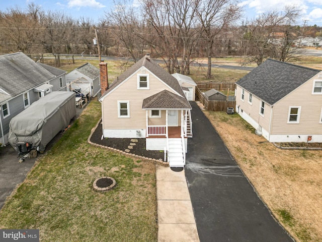 drone / aerial view with a residential view