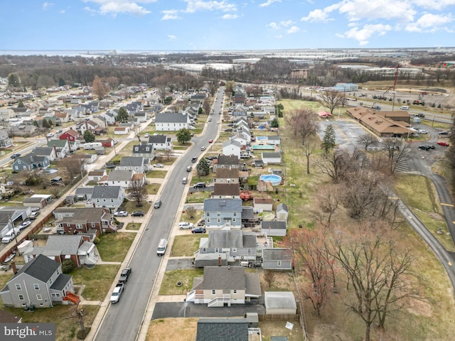 aerial view with a residential view