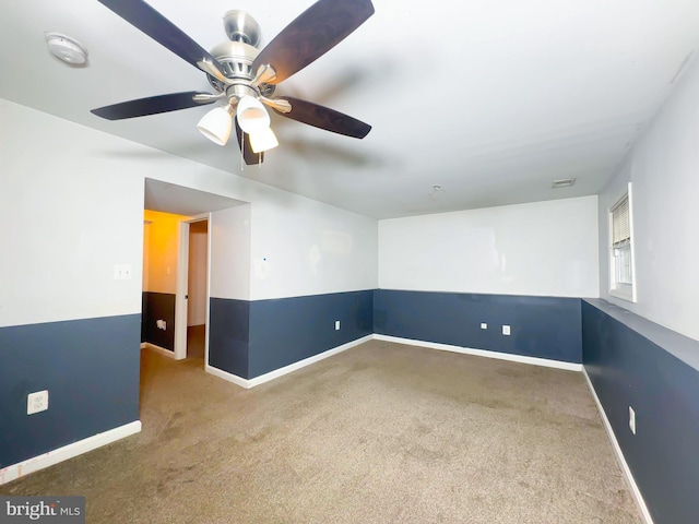 2204 Holly Oak Ct, Waldorf, MD 20601 - carpeted empty room with baseboards, a ceiling fan, and visible vents