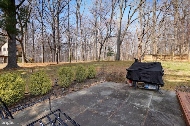 view of patio with fence