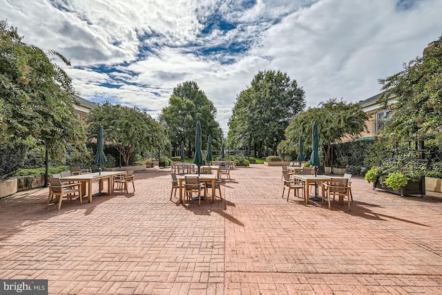 view of patio with outdoor dining space