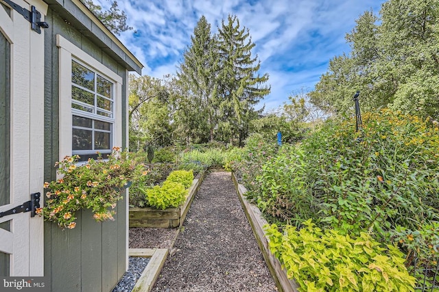 view of yard with a garden