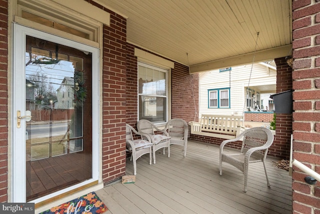 wooden deck with covered porch