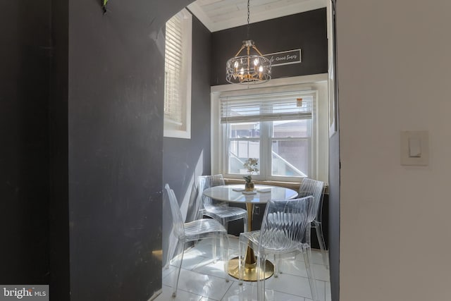 228 Cumberland St, Lebanon, PA 17042 - dining room with tile patterned flooring and a notable chandelier