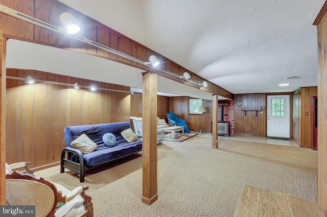381 N Main St, Spring Grove, PA 17362 - basement featuring wooden walls, carpet flooring, and baseboards