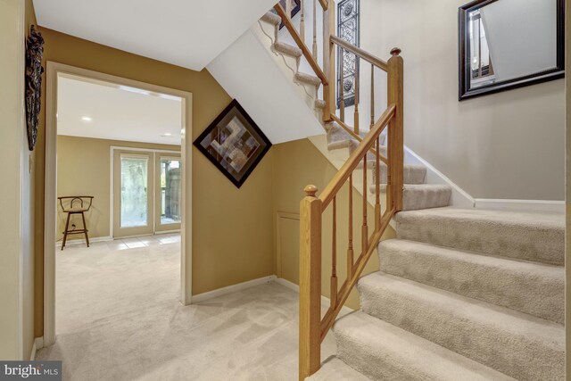12521 N Lake Ct, Fairfax, VA 22033 - stairs featuring carpet and baseboards