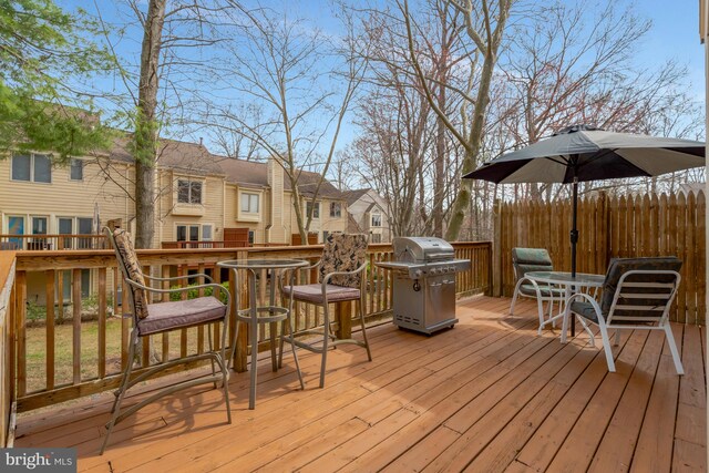 12521 N Lake Ct, Fairfax, VA 22033 - wooden terrace with a grill