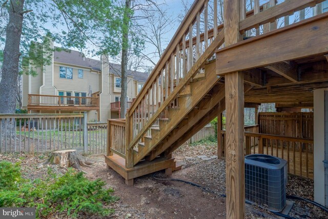 12521 N Lake Ct, Fairfax, VA 22033 - exterior space with stairs and central AC