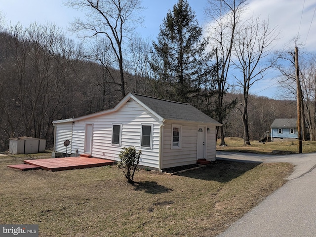 view of shed