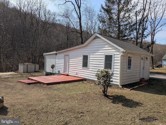 view of shed