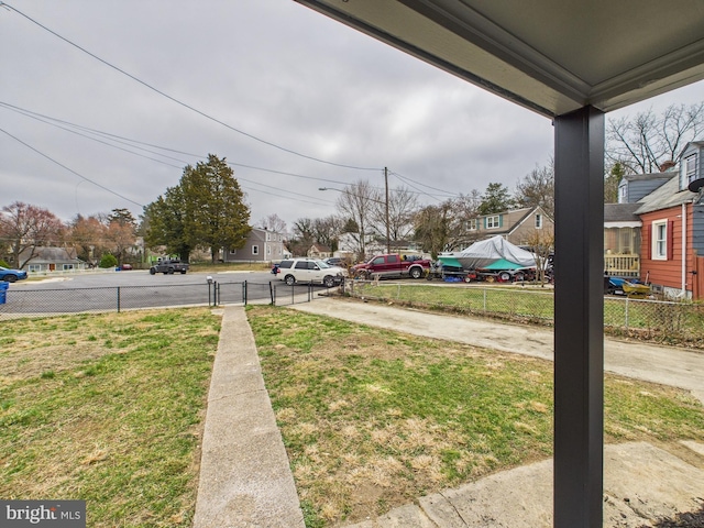 view of yard with fence