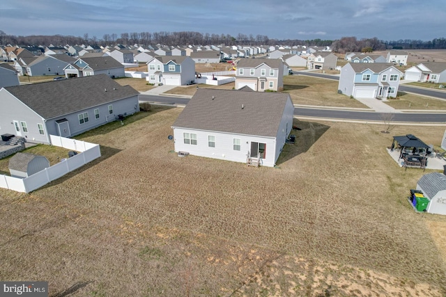 bird's eye view with a residential view