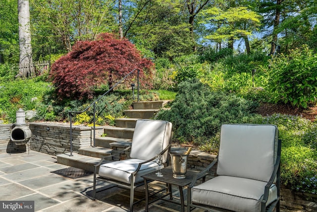 3517 Woodbine St, Chevy Chase, MD 20815 - view of patio featuring stairs