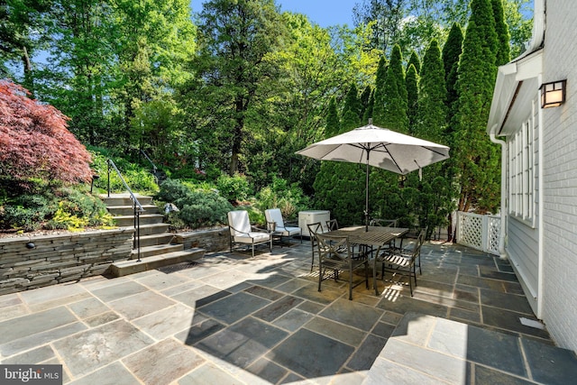3517 Woodbine St, Chevy Chase, MD 20815 - view of patio / terrace featuring outdoor dining area and stairway