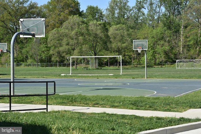 3517 Woodbine St, Chevy Chase, MD 20815 - view of sport court with a yard, community basketball court, and fence