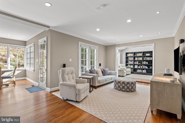3517 Woodbine St, Chevy Chase, MD 20815 - living area featuring baseboards, recessed lighting, and wood finished floors
