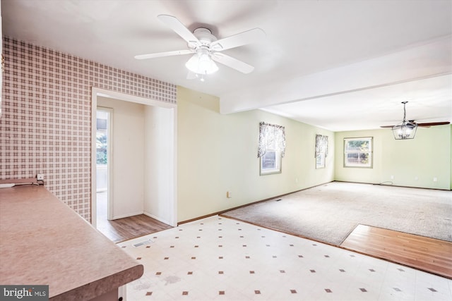 12703 Kembridge Dr, Bowie, MD 20715 - empty room with baseboards, ceiling fan, and tile patterned floors