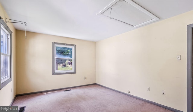12703 Kembridge Dr, Bowie, MD 20715 - empty room featuring attic access, carpet flooring, and baseboards