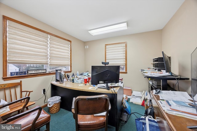 view of carpeted office