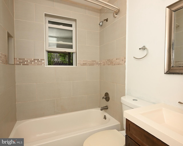 3910 Billings Pl, Capitol Heights, MD 20743 - bathroom featuring toilet, vanity, and  shower combination