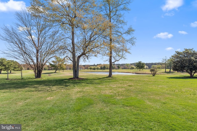 view of yard featuring a water view