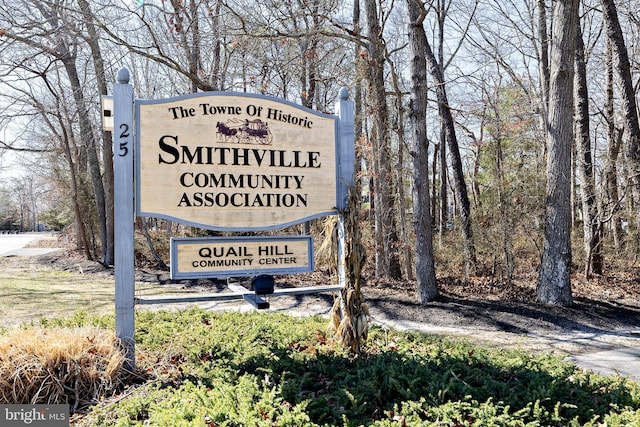 view of community sign