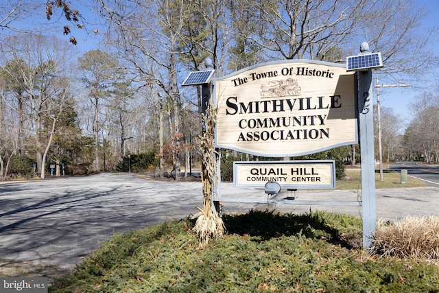 view of community sign